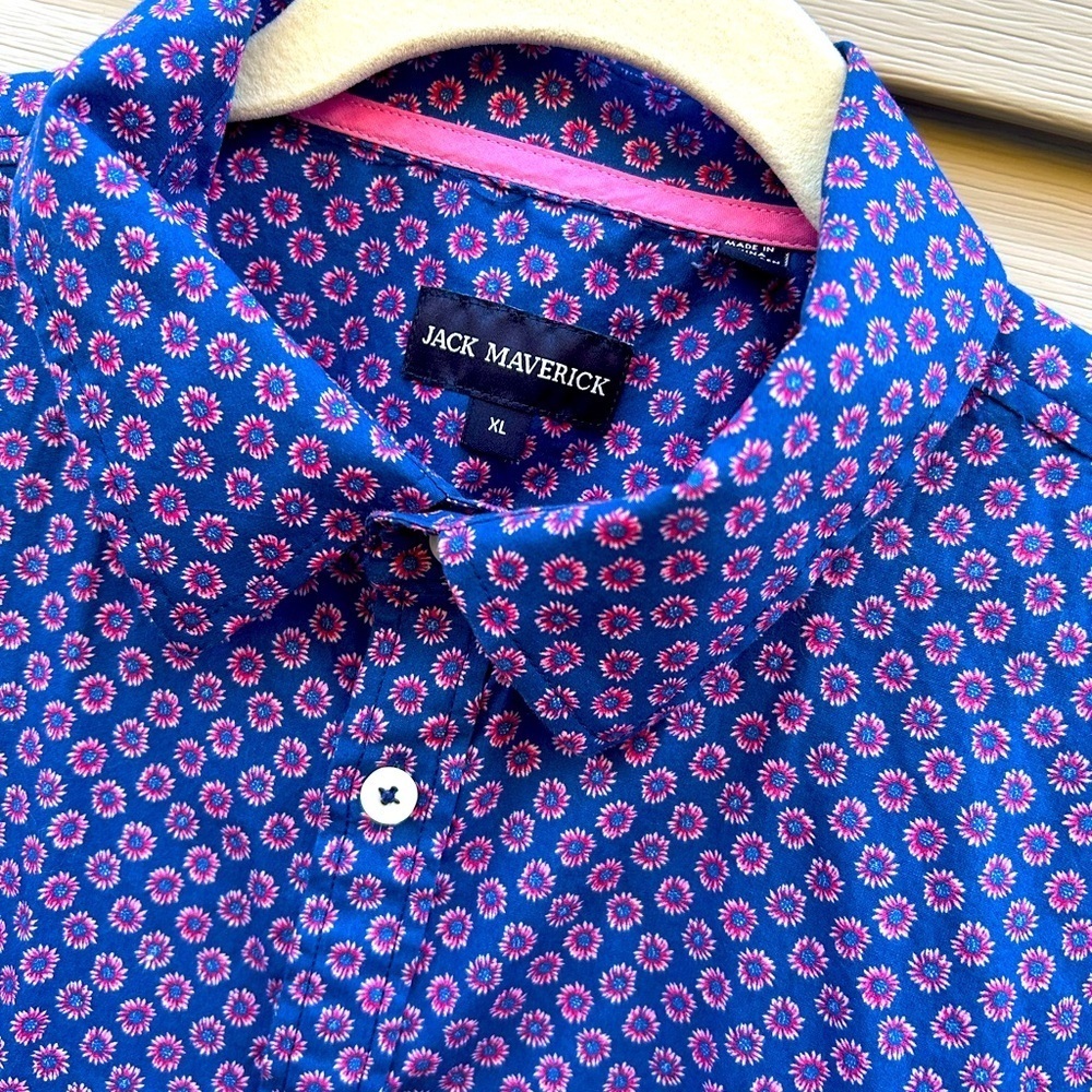 Jack Maverick XL men’s short sleeve button up floral print casual golf shirt